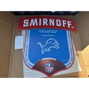Detroit Detroit Lions/Smirnoff Bar Tin Metal Sign NFL Football Wall Decor